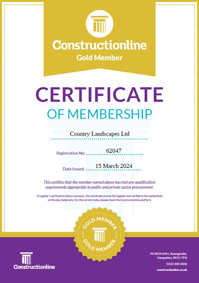 Constructionline Gold Member Certificate