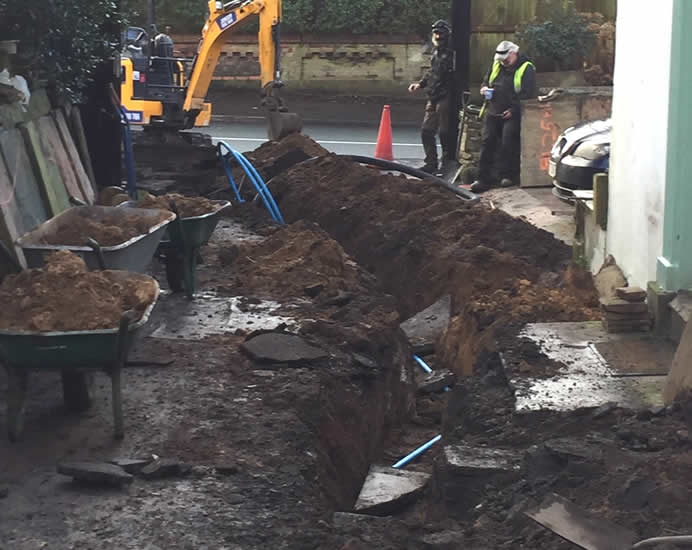 digging out ready for substait before driveway paving in bolton